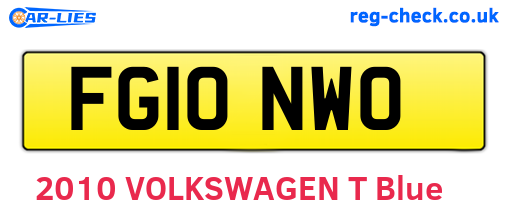 FG10NWO are the vehicle registration plates.