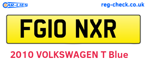 FG10NXR are the vehicle registration plates.