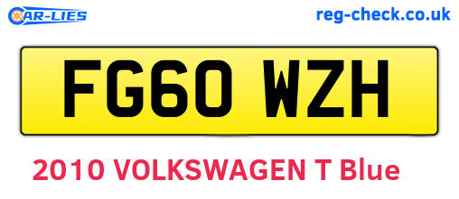 FG60WZH are the vehicle registration plates.