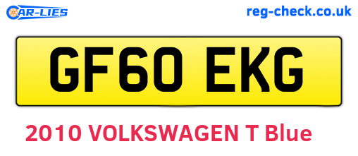 GF60EKG are the vehicle registration plates.