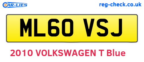 ML60VSJ are the vehicle registration plates.