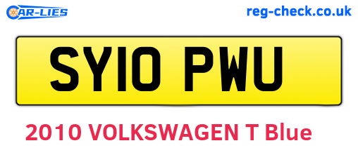 SY10PWU are the vehicle registration plates.