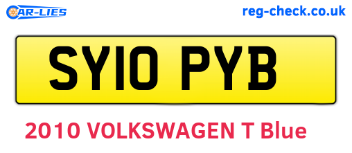 SY10PYB are the vehicle registration plates.