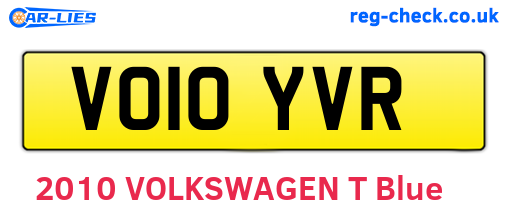 VO10YVR are the vehicle registration plates.