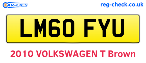 LM60FYU are the vehicle registration plates.
