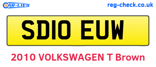 SD10EUW are the vehicle registration plates.