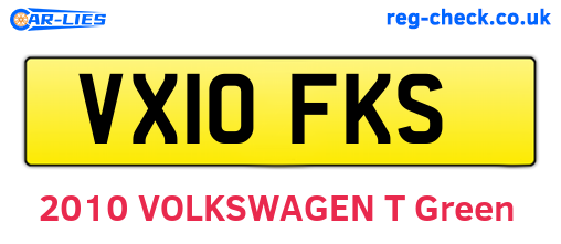 VX10FKS are the vehicle registration plates.