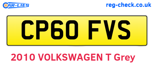 CP60FVS are the vehicle registration plates.