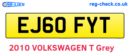EJ60FYT are the vehicle registration plates.