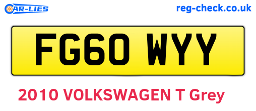 FG60WYY are the vehicle registration plates.