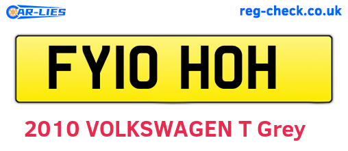FY10HOH are the vehicle registration plates.
