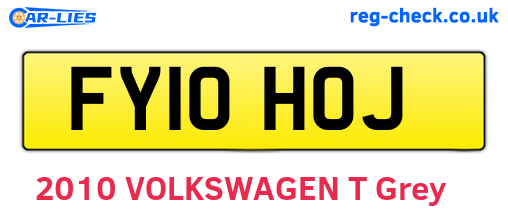 FY10HOJ are the vehicle registration plates.