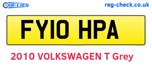 FY10HPA are the vehicle registration plates.