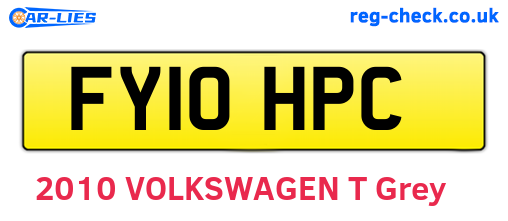 FY10HPC are the vehicle registration plates.