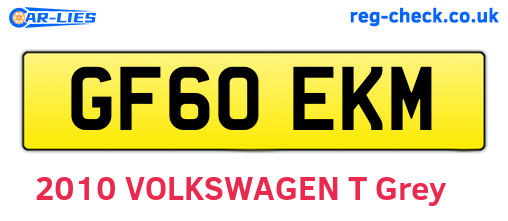 GF60EKM are the vehicle registration plates.