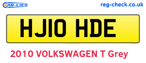 HJ10HDE are the vehicle registration plates.