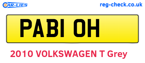 PAB10H are the vehicle registration plates.