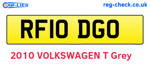 RF10DGO are the vehicle registration plates.