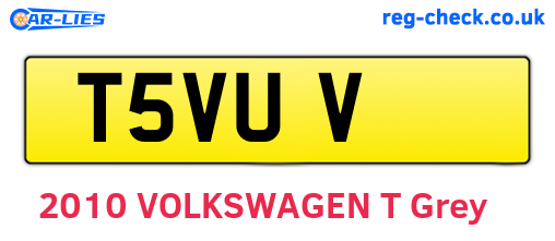 T5VUV are the vehicle registration plates.