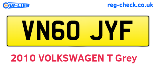 VN60JYF are the vehicle registration plates.
