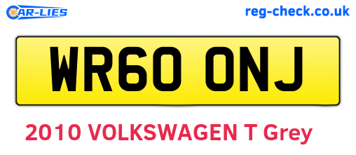 WR60ONJ are the vehicle registration plates.