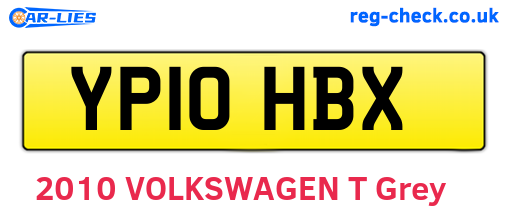 YP10HBX are the vehicle registration plates.