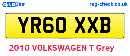 YR60XXB are the vehicle registration plates.