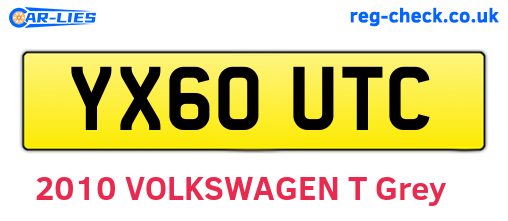 YX60UTC are the vehicle registration plates.