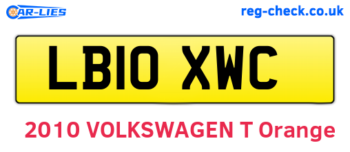 LB10XWC are the vehicle registration plates.