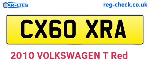CX60XRA are the vehicle registration plates.