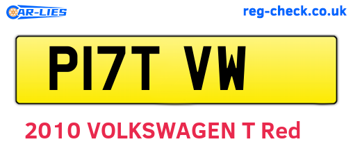P17TVW are the vehicle registration plates.
