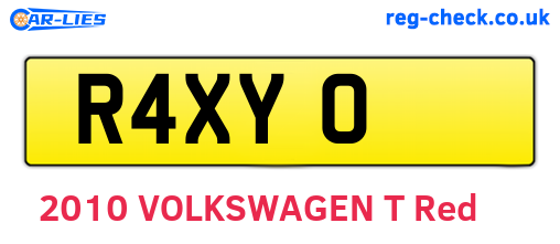 R4XYO are the vehicle registration plates.
