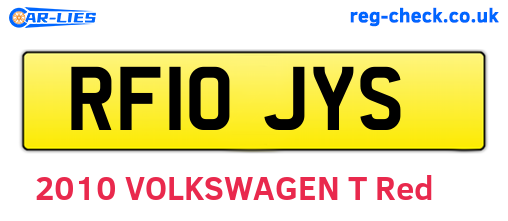RF10JYS are the vehicle registration plates.