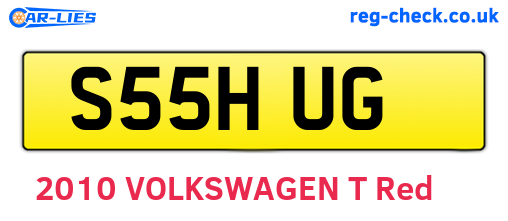 S55HUG are the vehicle registration plates.