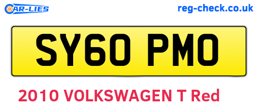 SY60PMO are the vehicle registration plates.