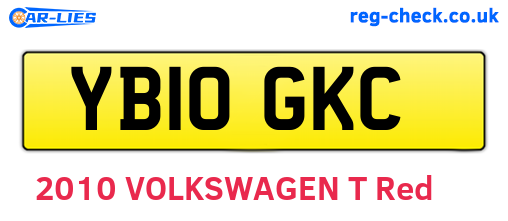 YB10GKC are the vehicle registration plates.