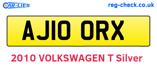 AJ10ORX are the vehicle registration plates.