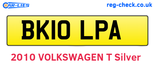BK10LPA are the vehicle registration plates.
