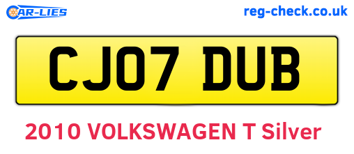 CJ07DUB are the vehicle registration plates.