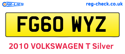 FG60WYZ are the vehicle registration plates.