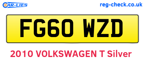FG60WZD are the vehicle registration plates.