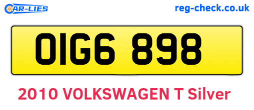 OIG6898 are the vehicle registration plates.