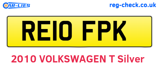 RE10FPK are the vehicle registration plates.