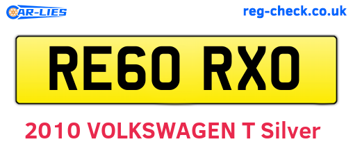RE60RXO are the vehicle registration plates.