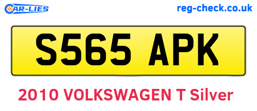S565APK are the vehicle registration plates.