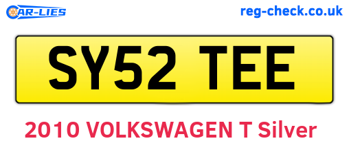 SY52TEE are the vehicle registration plates.