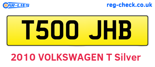 T500JHB are the vehicle registration plates.