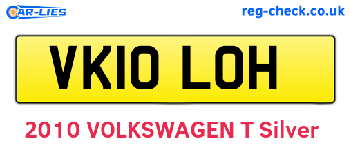 VK10LOH are the vehicle registration plates.