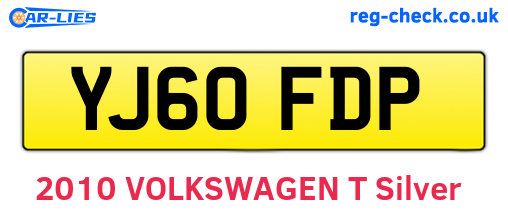 YJ60FDP are the vehicle registration plates.