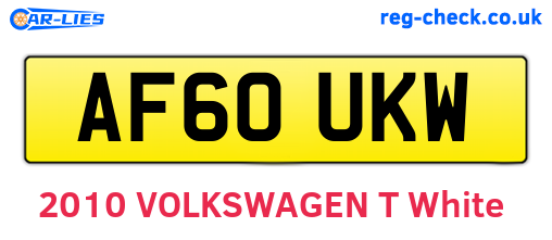 AF60UKW are the vehicle registration plates.